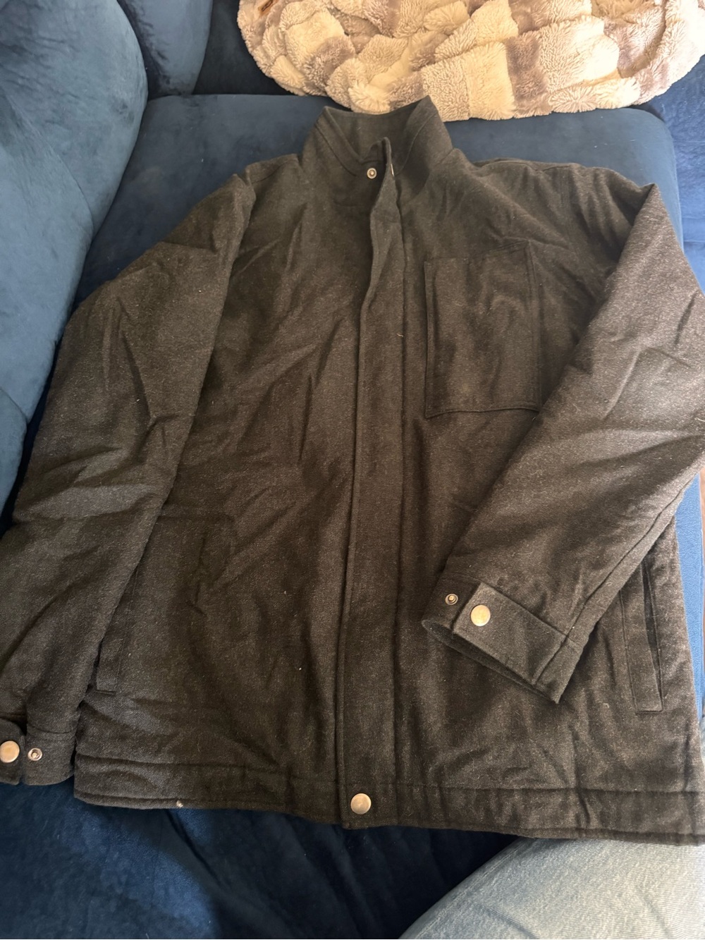 Patagonia Felted coat Mens Insulated Coat Zip Snap Wool Blend